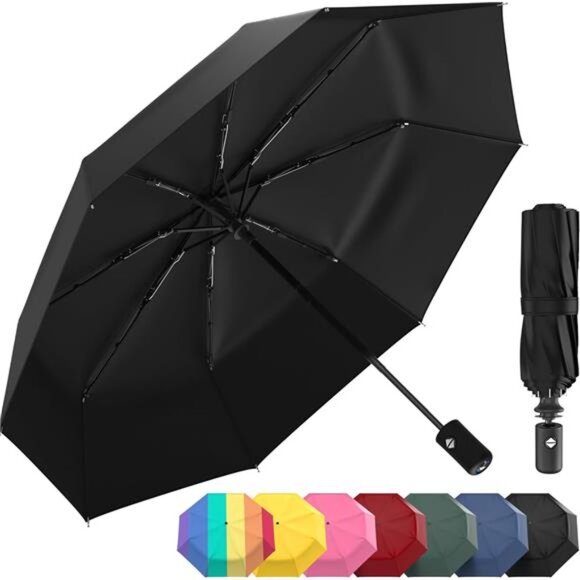 Rain-Mate Windproof Compact Umbrellas for Rain - Strong Reinforced Fiberglass - Picture 1 of 7